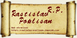 Rastislav Poplišan vizit kartica